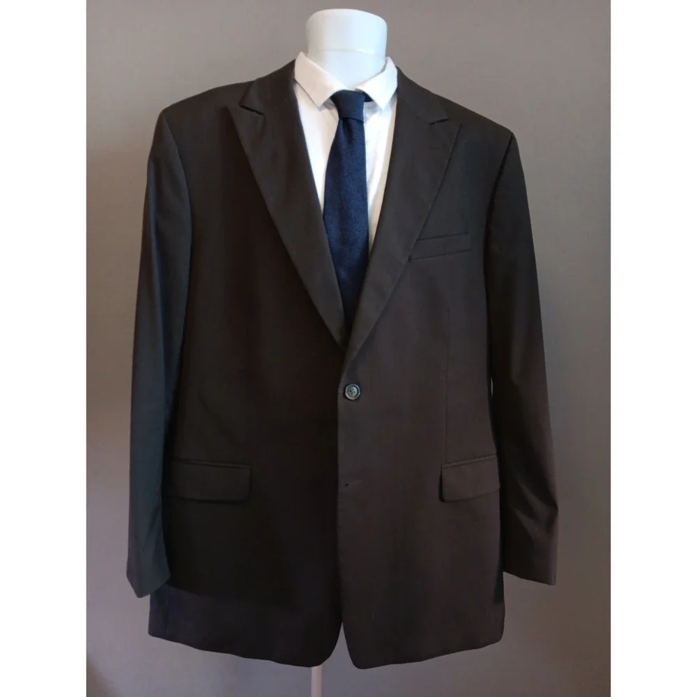 Theory Mens Blazer Sport Coat 46L Long Gray Wool Stretch 2 Button Suit Jacket